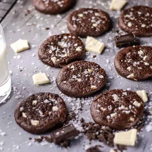 White Chocolate Sea Salt Chocolate Espresso Cookies