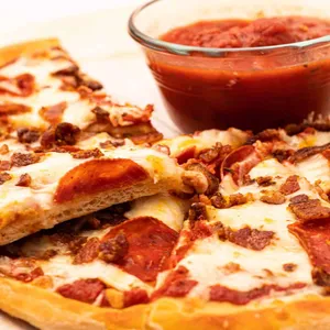 Bacon Pepperoni Pizza with High-Protein Dough
