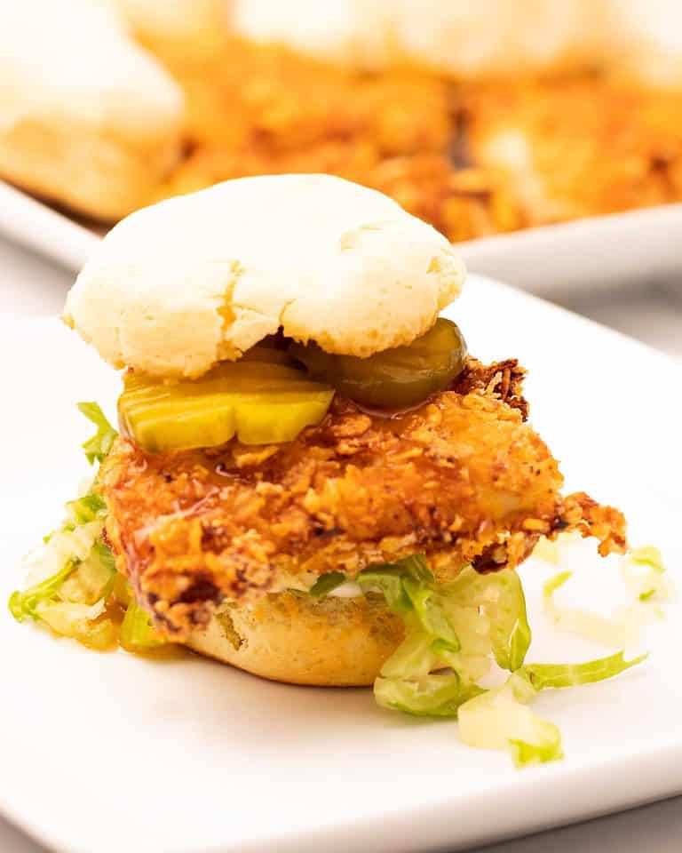 Fried Chicken & Biscuit Sandwich FitHackr